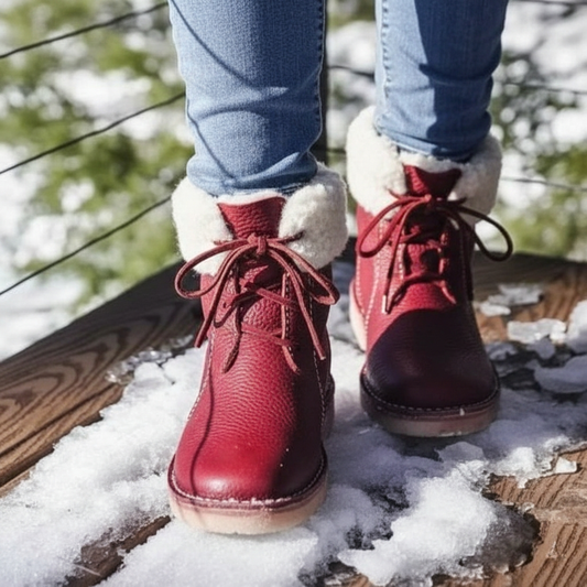 FrostStep | Women's Snow Boots with Waterproof Leather & Wool Lining for Ultimate Warmth