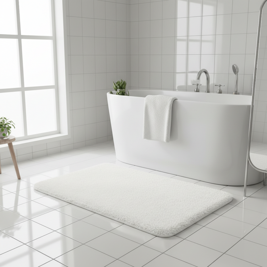 Bath mat in modern bathroom