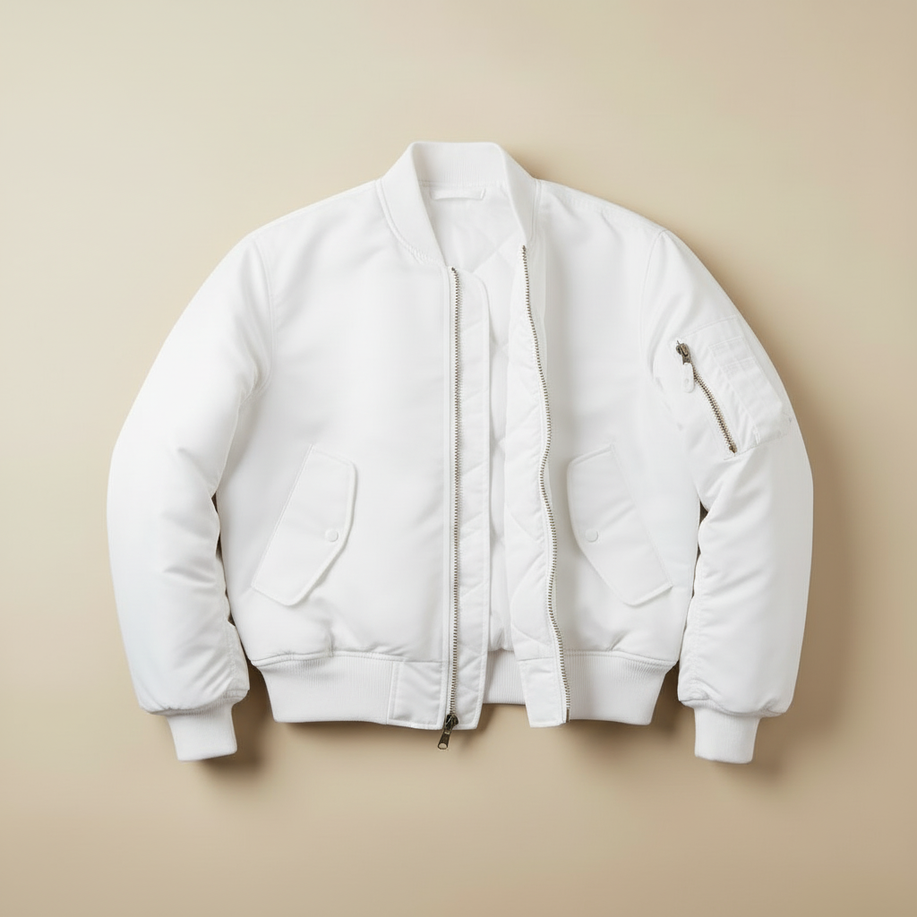White bomber jacket