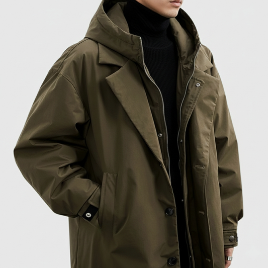 WeatherGuard | Men's Raincoat with Waterproof Fabric & Adjustable Hood for Ultimate Comfort