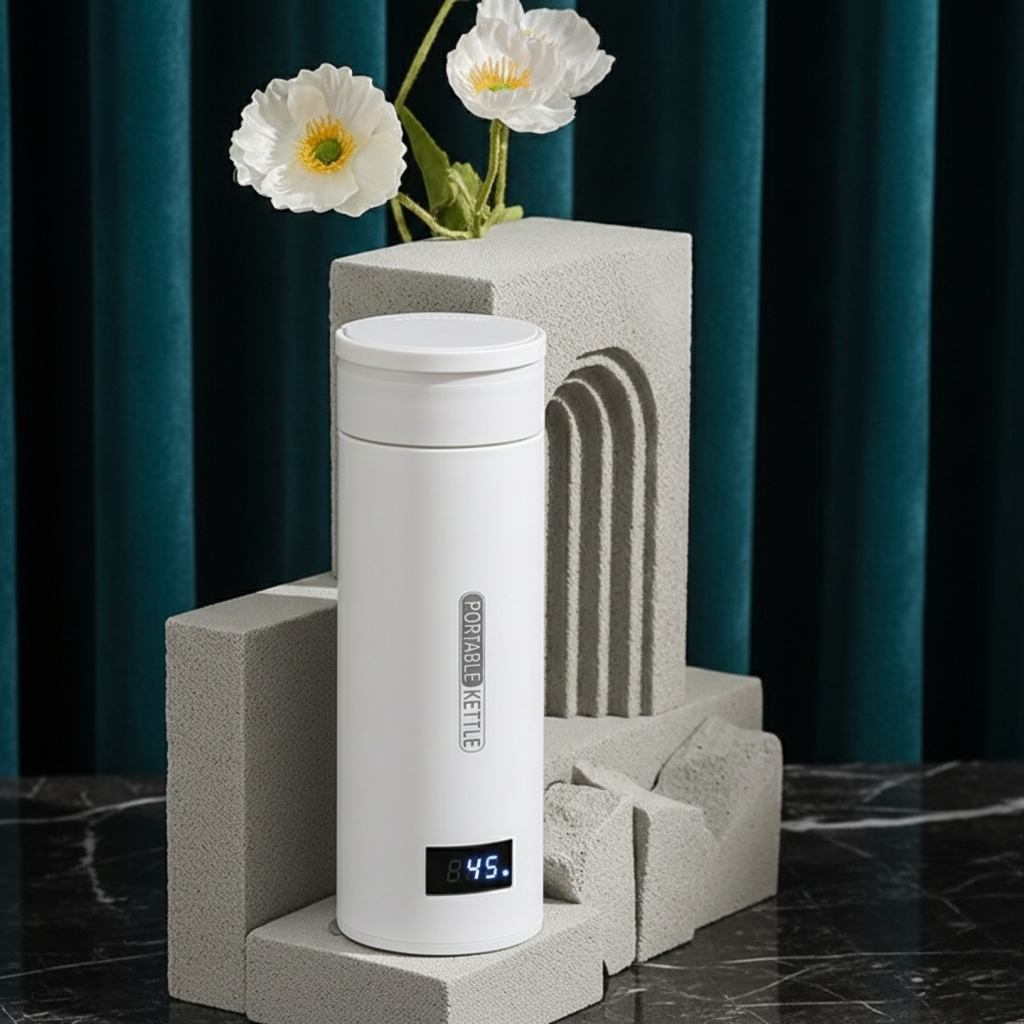 Travel Companion | Electric Travel Kettle with Intelligent Temperature Control & Double-Walled Design for Safe Brewing