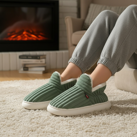 Cozy Comfort | Plush Slippers with Durable Sole | Soft, Stylish Footwear for Home and Outdoor