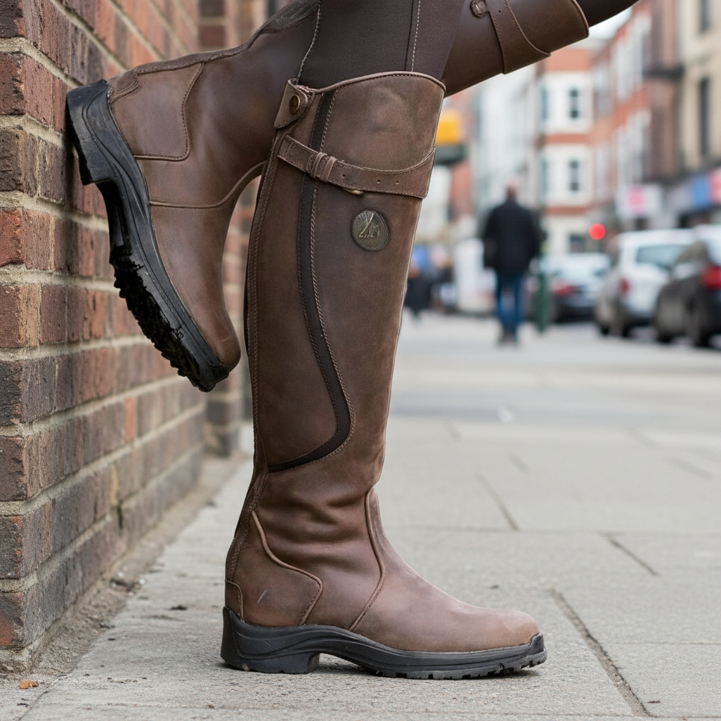 Winter Essentials | Women's Waterproof Riding Boots with Stylish Design | Durable Rubber for Cold Weather Comfort