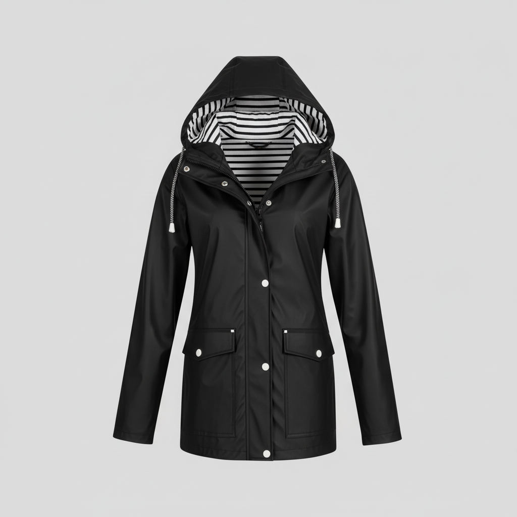 Black rain jacket