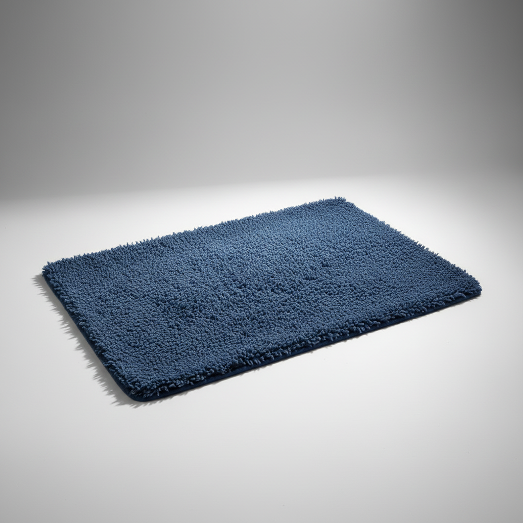 Blue bath mat