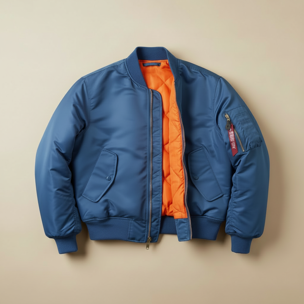 Blue bomber jacket