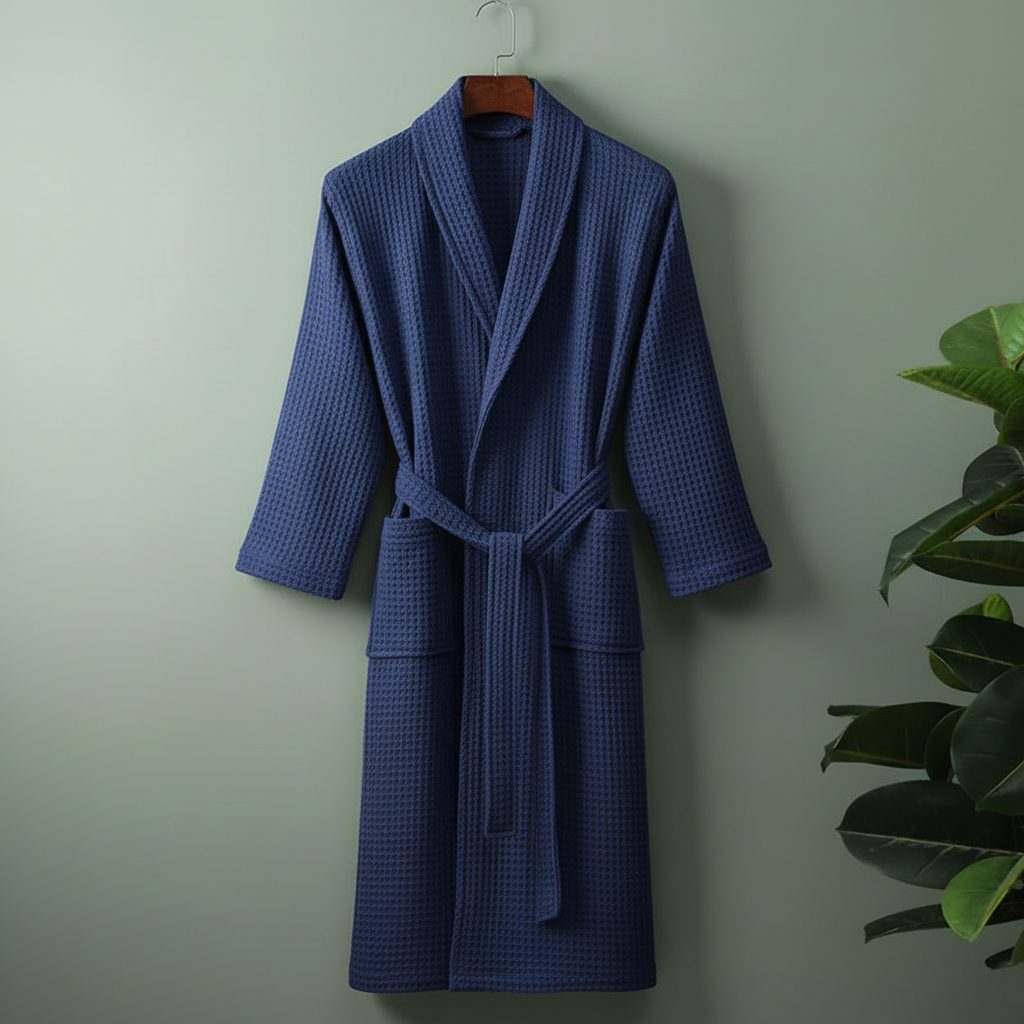 Blue Robe on Sage Green Background