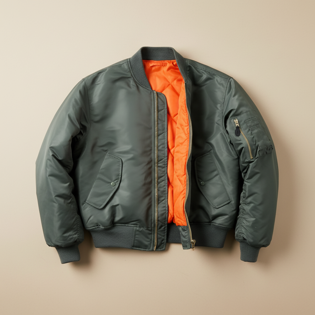 Bomber Jacket Beige Background