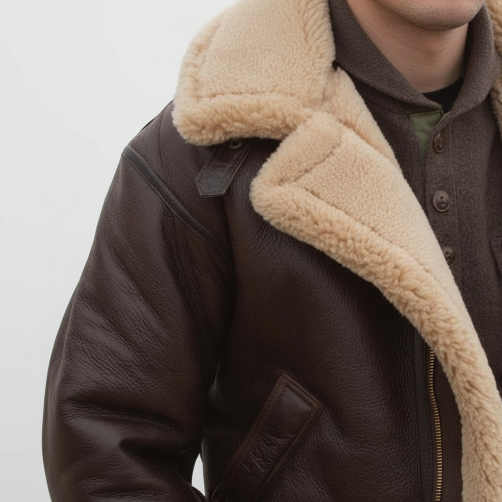 Close-up of shoulder and lapel