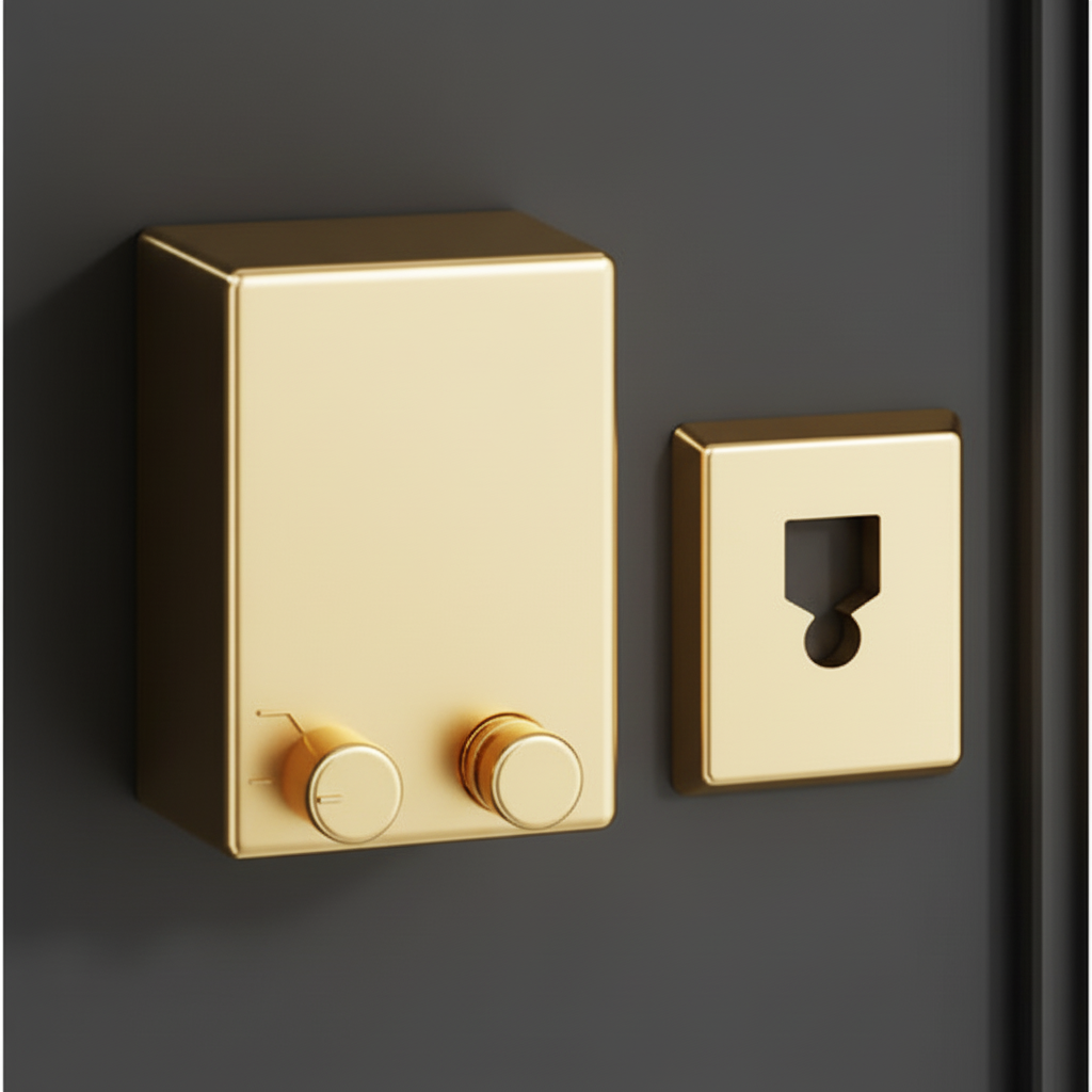 Gold bathroom dispenser and retractable washing line