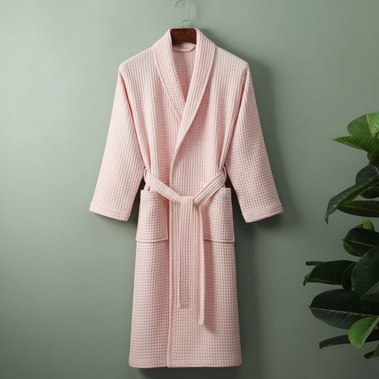 Light Pink Robe on Sage Green Background