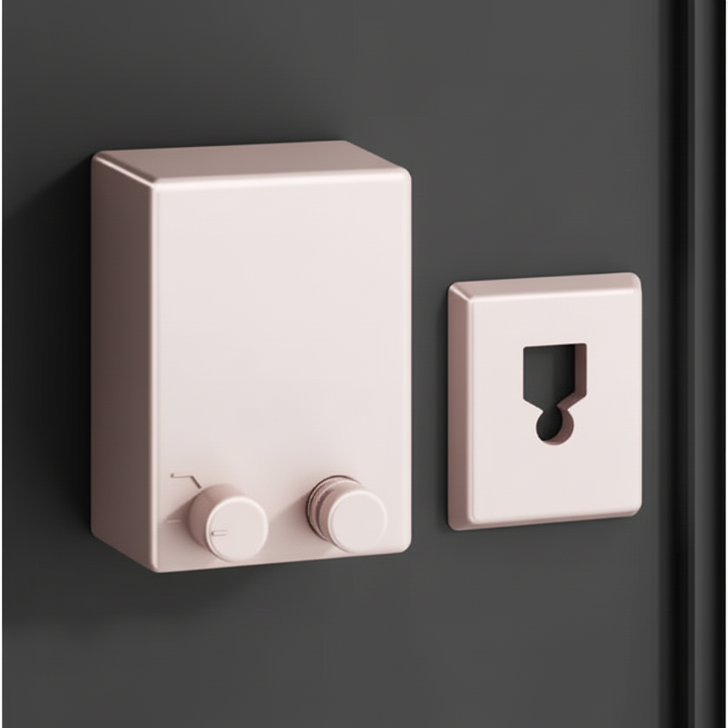 Pink bathroom dispenser and retractable washing line