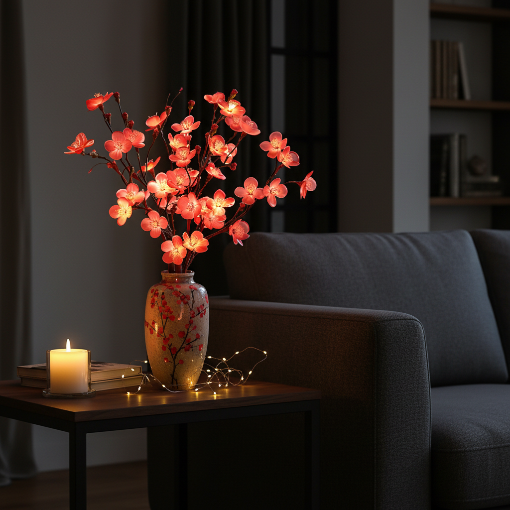 Pink blossom living room