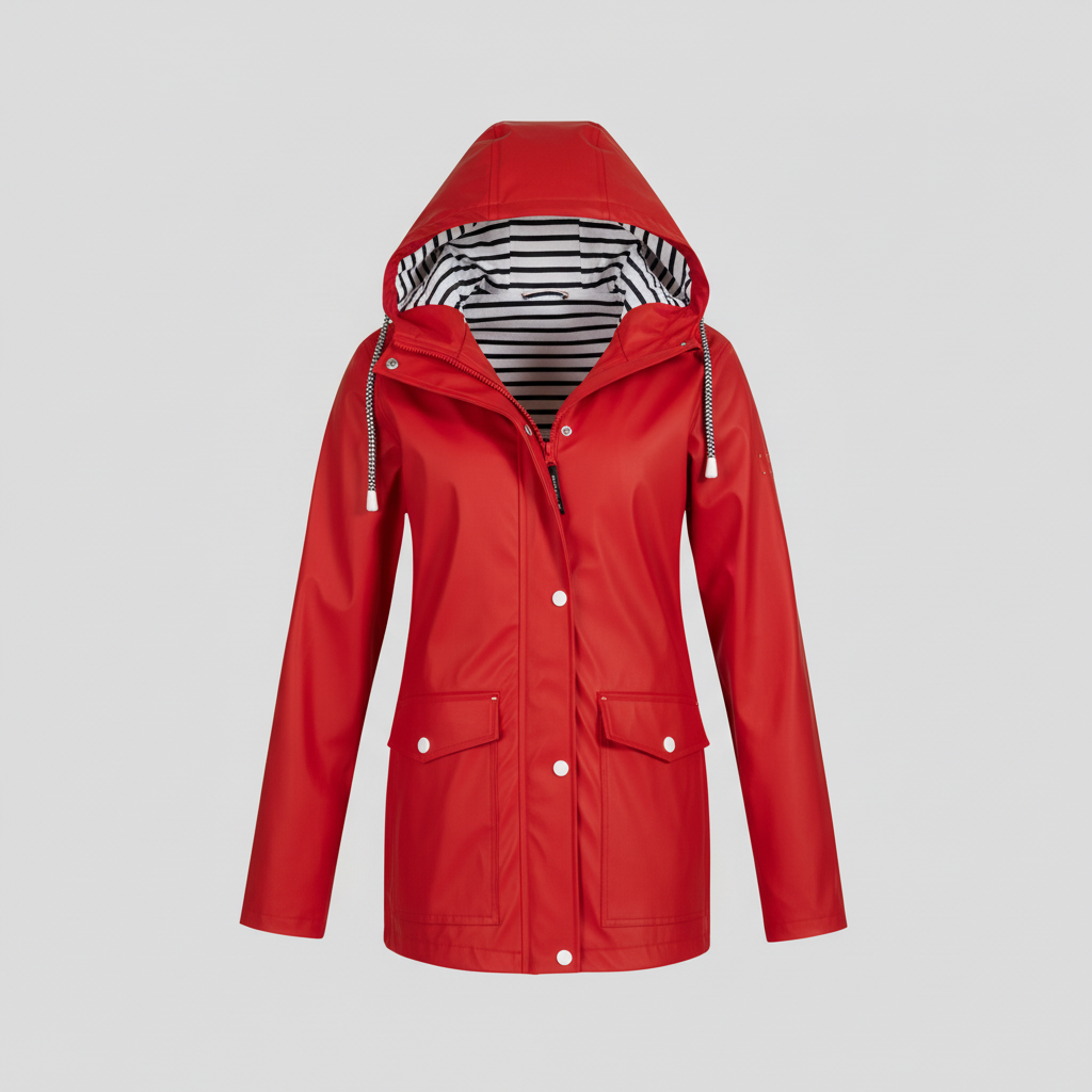 Red rain jacket