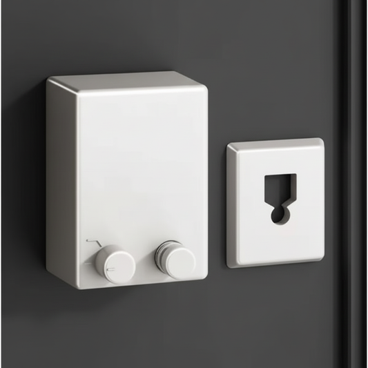 Retractable washing line on dark grey wall