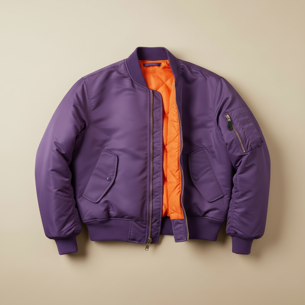 Saturated purple bomber jacket