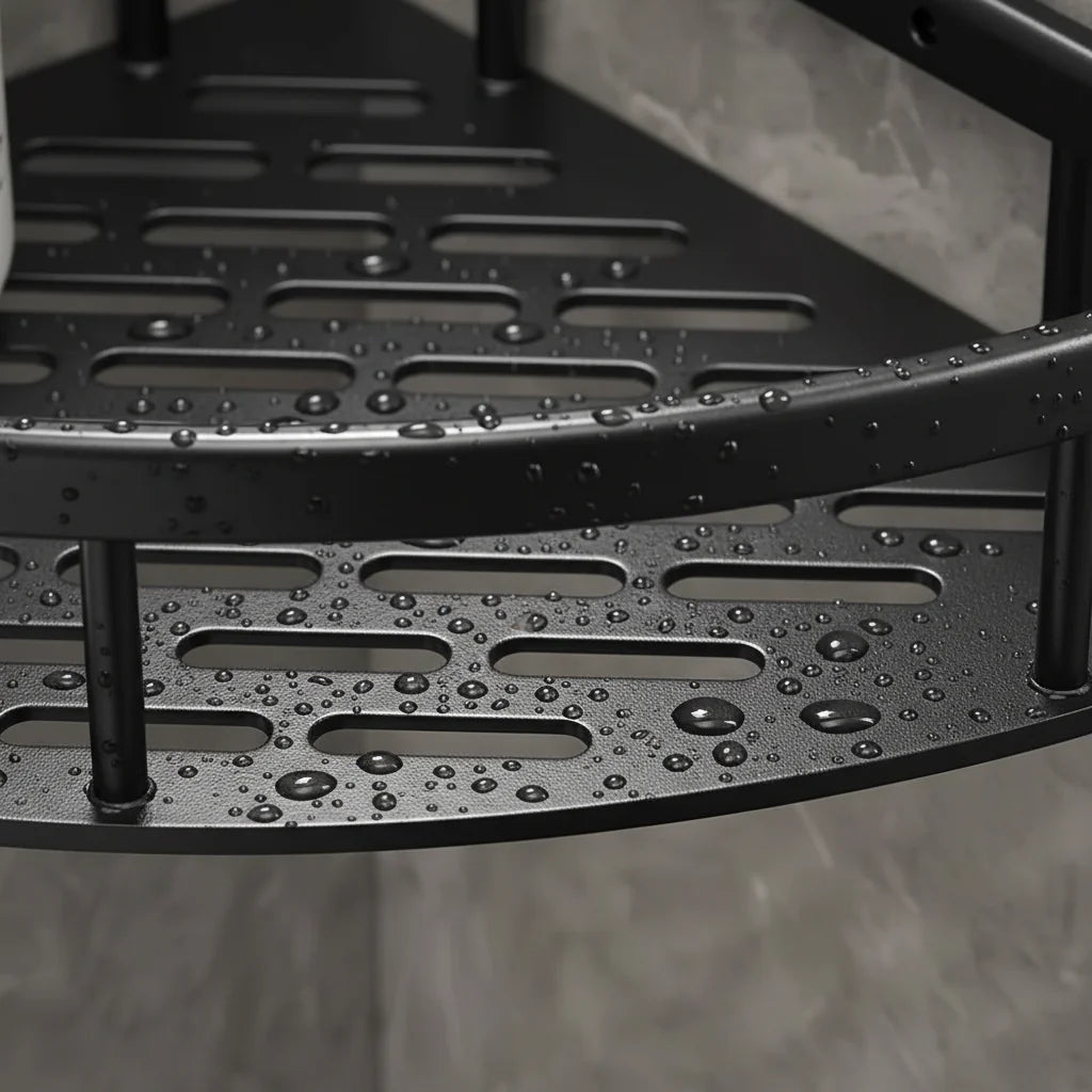 Aluma Curve | Bathroom Organizer with Wall-Mounted Design | Sleek Shower Storage Solution for Compact Spaces