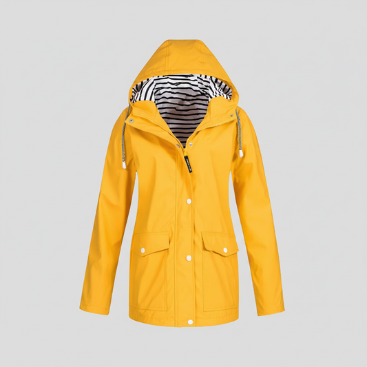 Yellow jacket on light gray background