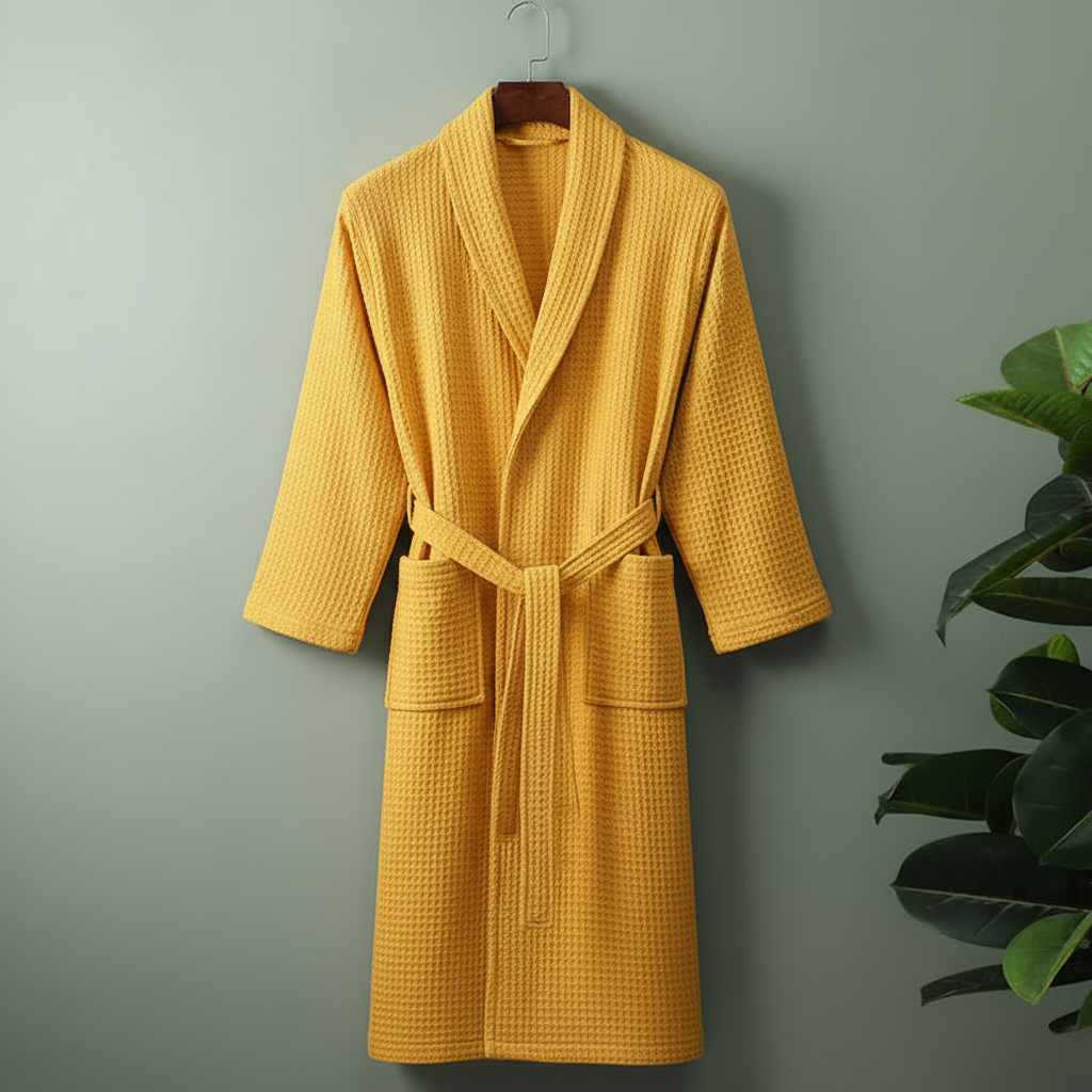 Yellow Robe on Sage Green Background